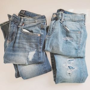 Two pairs GAP slim stretch skinny jeans